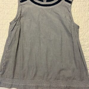Talbots Navy and White Striped Tank Top